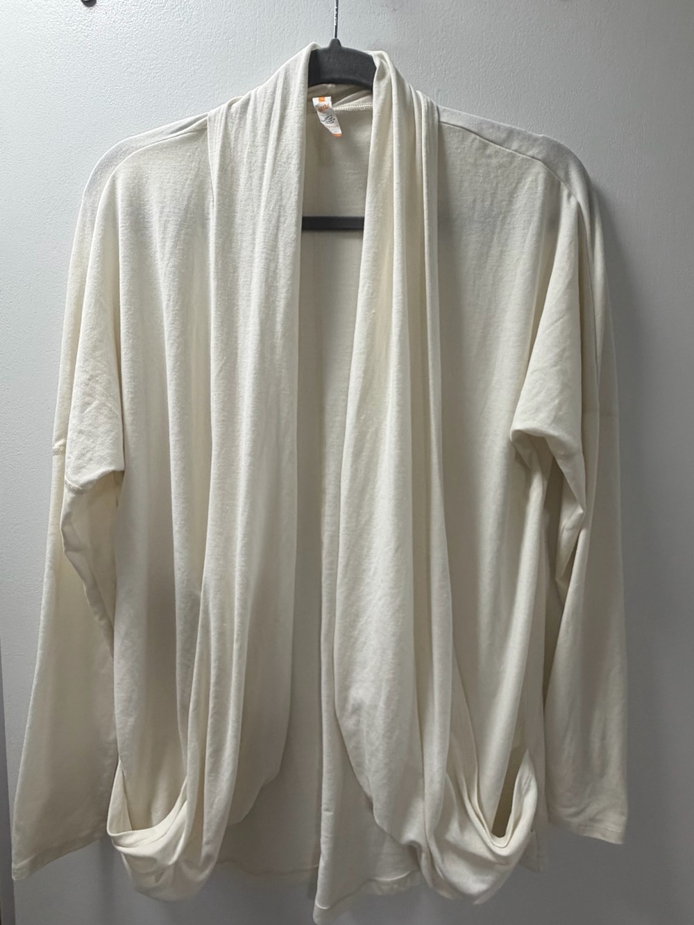 Lucy Cream Open-Front Draped Cardigan